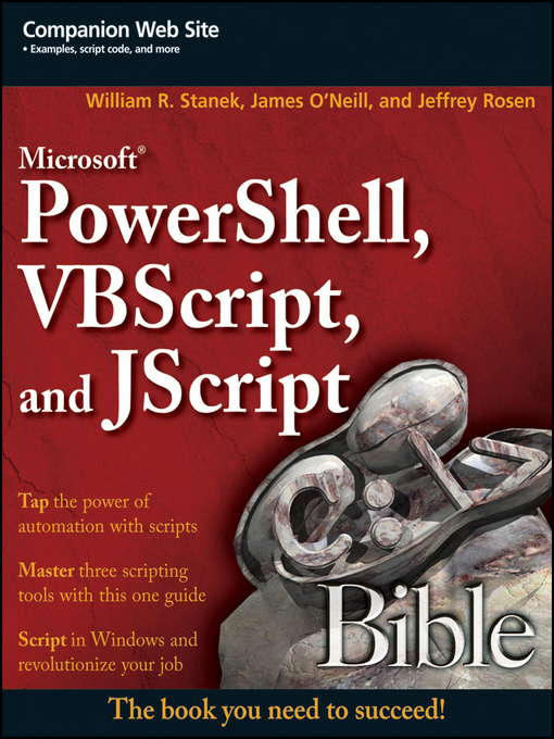 Cover image for Microsoft PowerShell, VBScript and JScript Bible